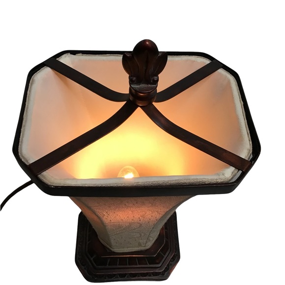 10” High Antique Low Light Nightlight Fabric & Metal (Bulb Included) - Picture 3 of 14